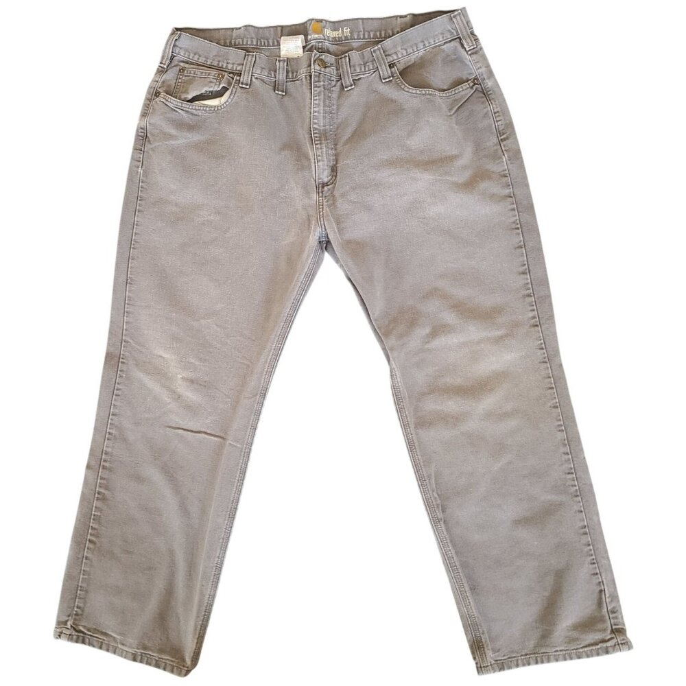 Carhartt Mens Gray Workwear Denim Jeans Size 44x30 Relaxed Fit RN# 14806